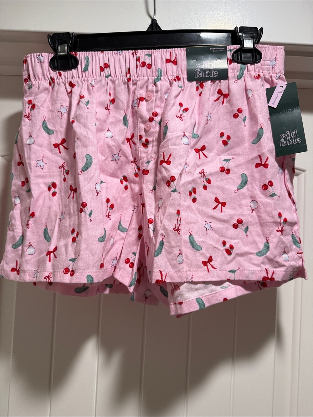wild fable Pink Cherry & Bow Print Pajama Shorts